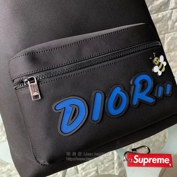 Dior包 迪奧雙肩包 D1OR x KAWS 聯名系列黑色尼龍背包 Dior帆布後背包  Dyd1245